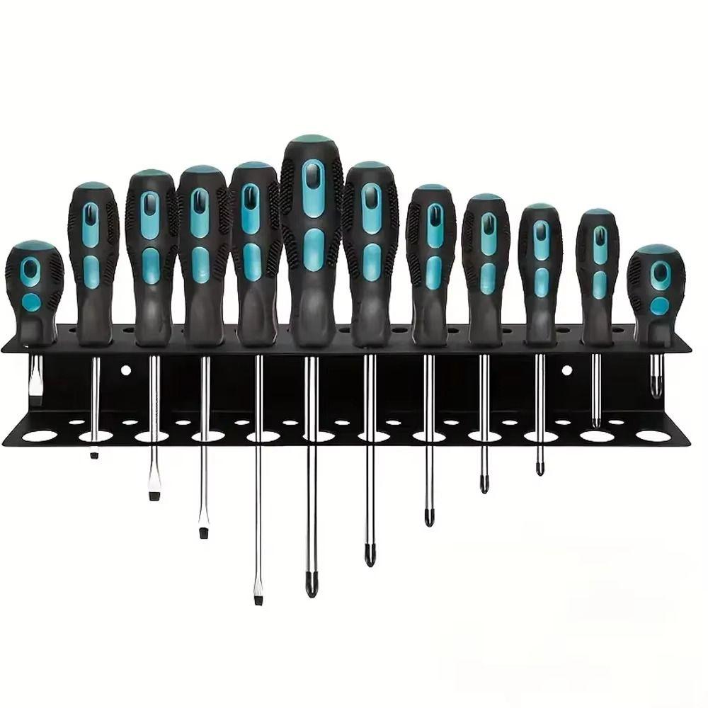Wall-mounted Screwdriver Storage Rack Iron Hand Tool Organizers Durable Tool Storage Rack