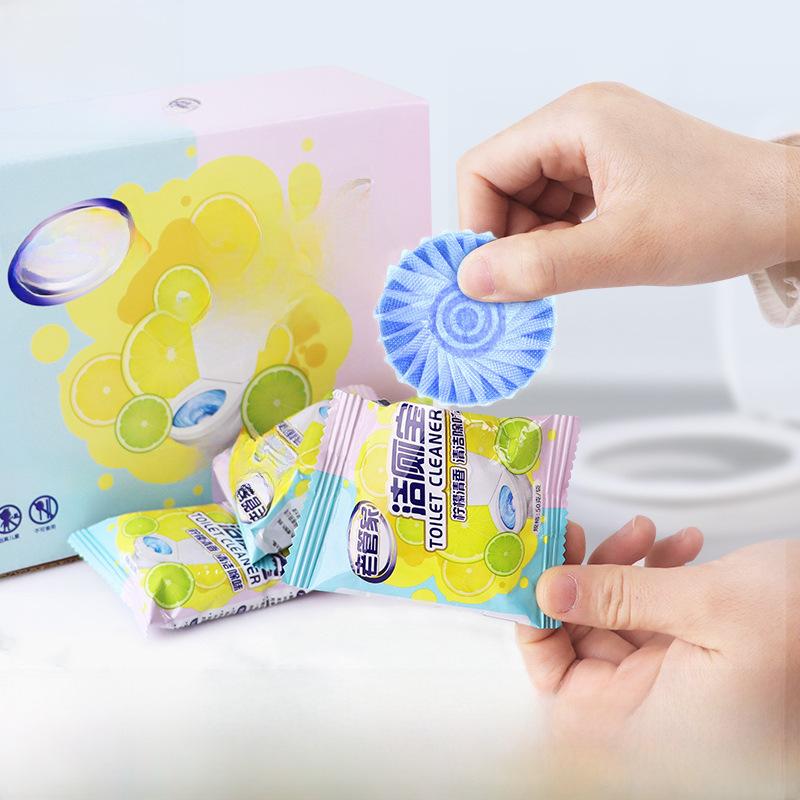 Toaletă Plic Unic Albastru Bulă Curățător Automat Deodorizează, Îndepărtează Calcarul și Petele