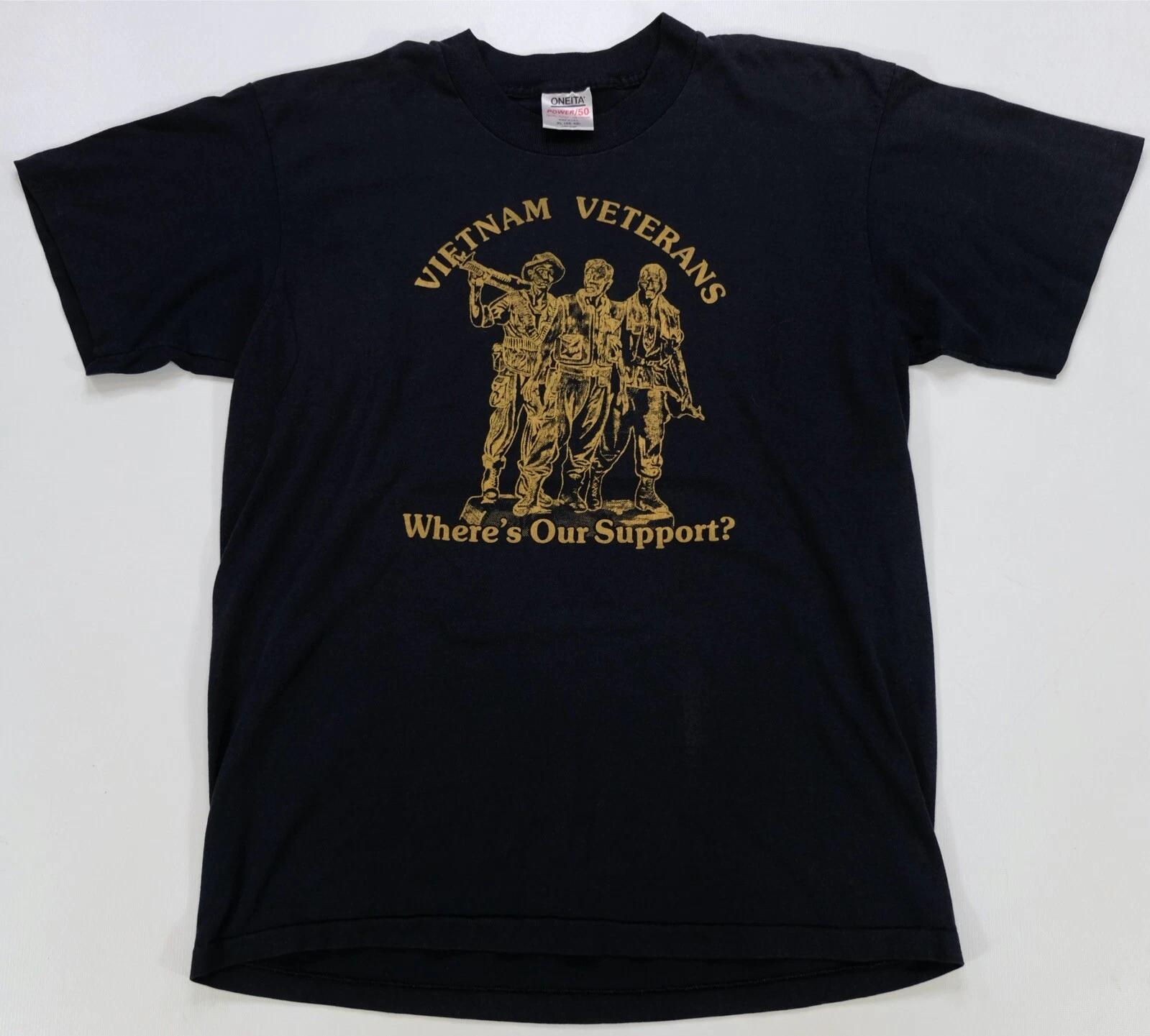 Rare Vintage Vietnam Veterans Where’s Our Support? T Shirt 80s 90s Military XL 3XL