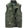Men's Multi-Pocket Cotton Sleeveless Vest for Outdoor Photography and Fishing