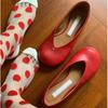 Scarpe Mary Jane da Donna a Punta Rotonda Stile Street Design Moda Slip-on Ballerine a Suola Morbida Primavera Autunno Scarpe da Cerimonia Matrimoniale da Donna