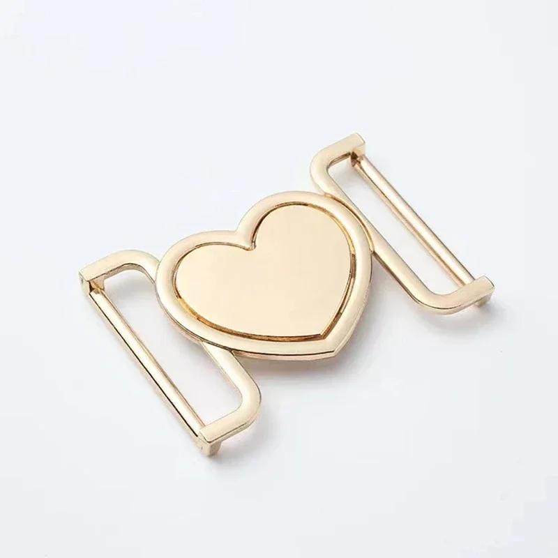 1pcs Alloy Metal Heart Buckle Decorative Belt Buckle Fastener for Coats Leather Craft Backpack Strap Webbing