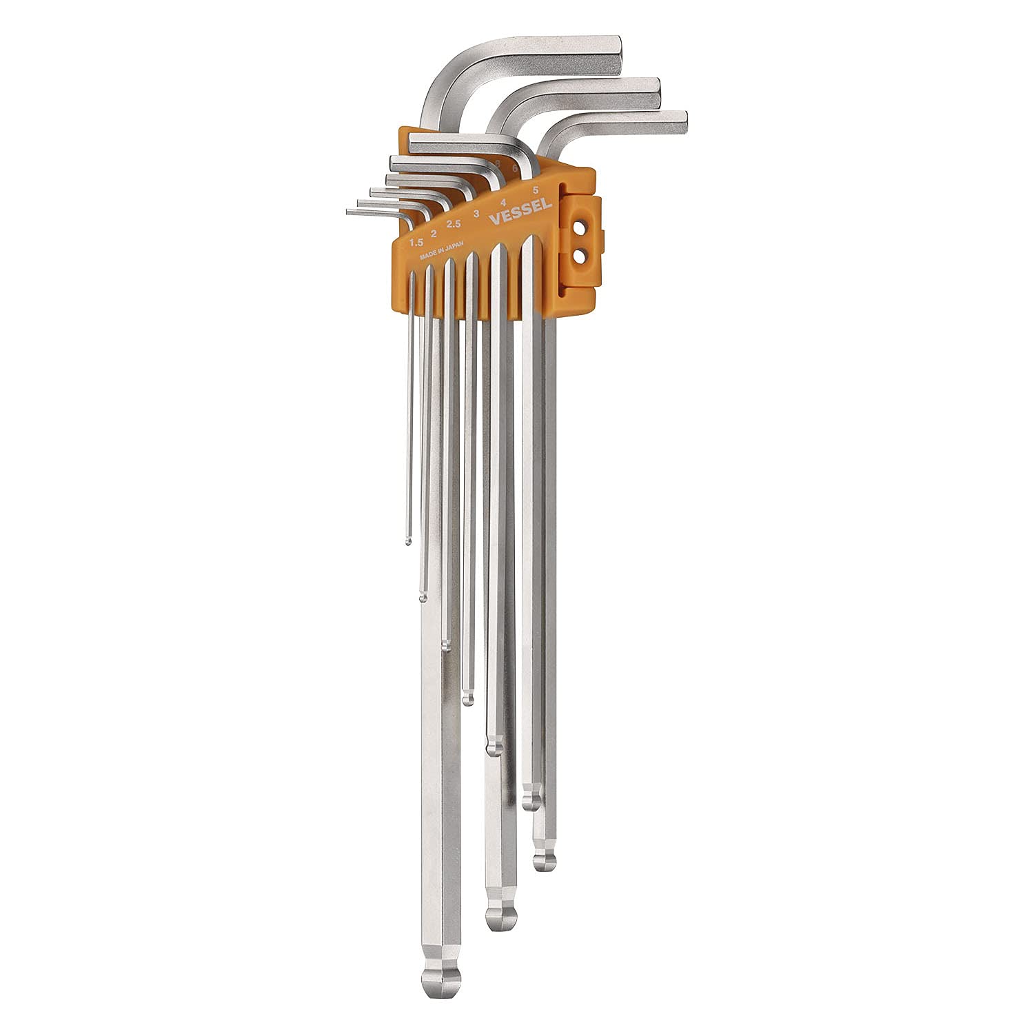 

VESSEL Hexagonal Ball Point Set of Long L-Wrench, 9, Type, 8309BP-L