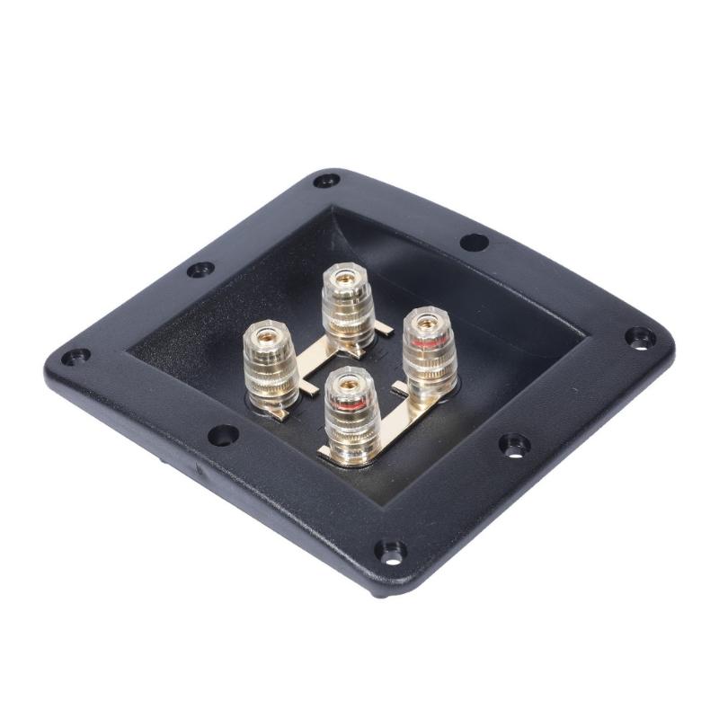 4Way Rectangle Speaker Terminal Box ABS Durability Flame Retardant ABS Highly power Black Binding Post for Audios Systems