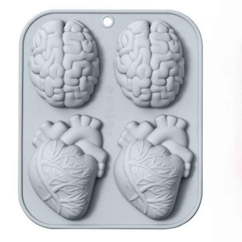 1 Stück 3D Halloween Silikonformen | 220°C Hitzebeständig für Schokolade, Süßigkeiten, Cupcake-Dekoration - DIY Backwerkzeuge