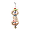Pet Bird Toy Parrot Interactive Chew Wooden Circular Pattan Balls Hanging Cage Toys
