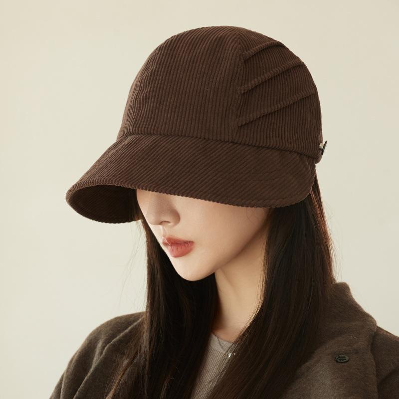 

Новая конная шляпа Плиссированная вельветовая панама Осень Новая шляпа от солнца Шляпа-ведро Подходит для улицы, повседневных и официальных мероприятий one size темно-коричневого