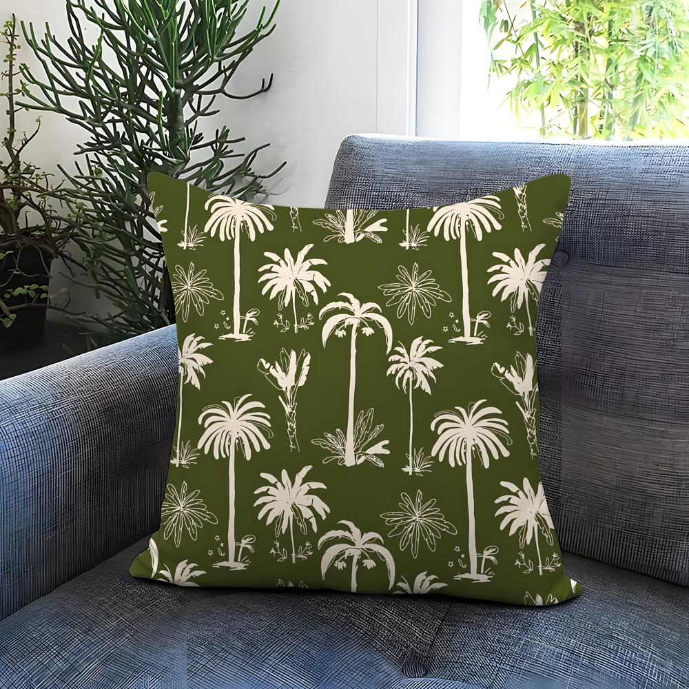 Palm Tree Cushion Cover Comfortable Reversible Pillow Cover Ideal for Car Sofa Bedroom Beyond