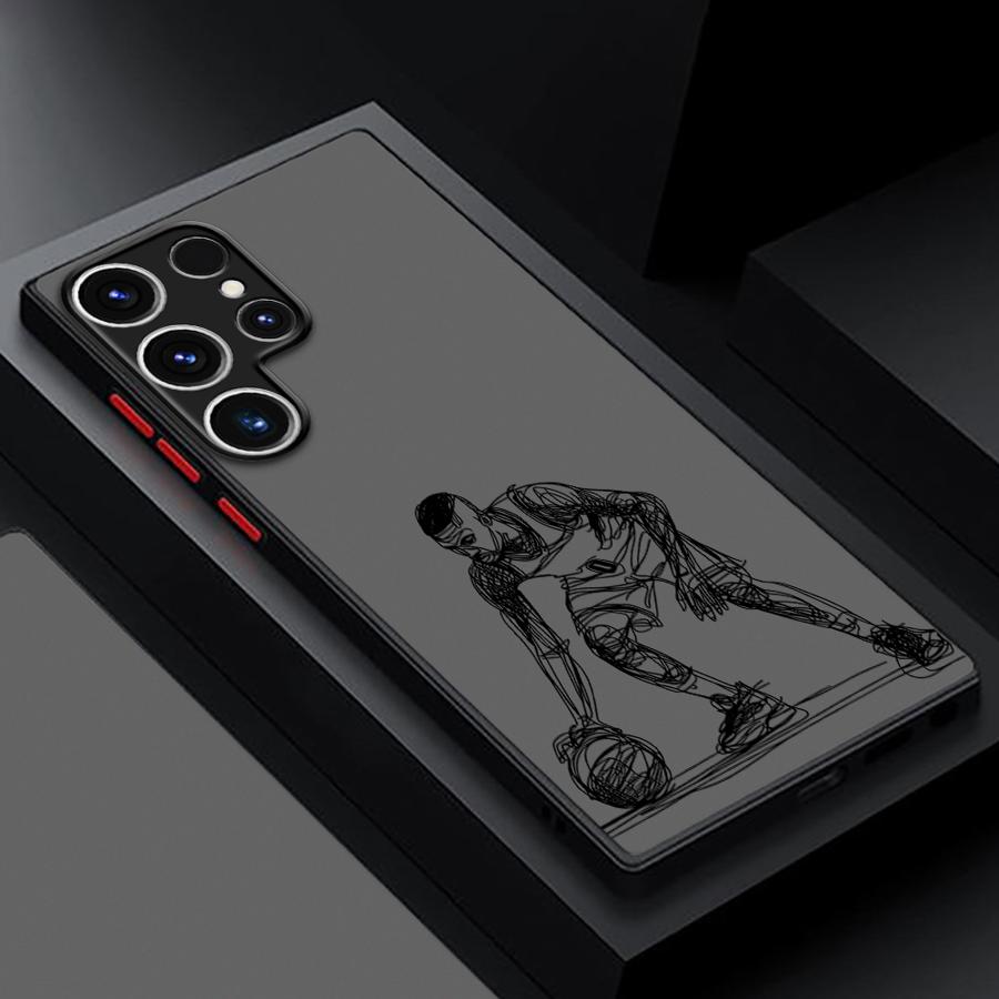 Cartoon Basketball Star Sports Case for Samsung Galaxy S23 Ultra S20 S24 S25 S21 FE S10 S21 5G S9 Plus S22 Plus Black Edge Shell