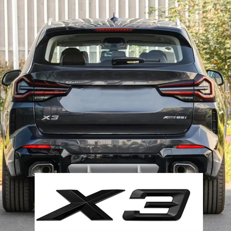 3D ABS Black Chrome Car Letters Rear Trunk Badge X3 Logo For BMW X3 F25 Sticker Emblem X3 E83 F25 G01 Lettering Accessories FLUTW1