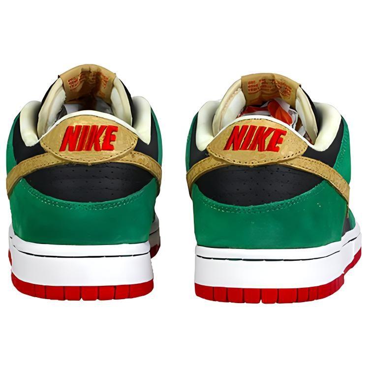 Nike Dunk SB Low Top Skateboard Shoes Men's Black Green 313170-008
