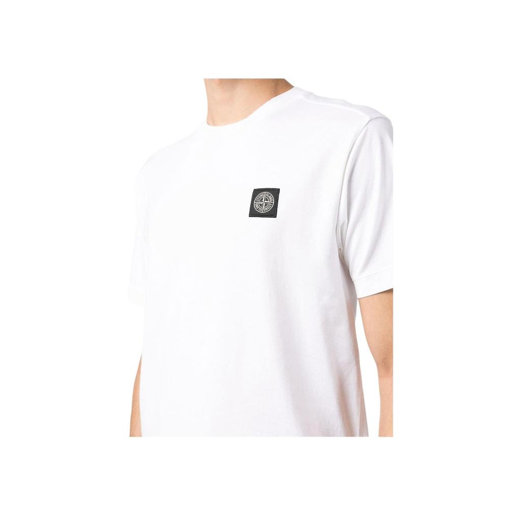 STONE ISLAND Compass Patch Logo Short-Sleeve T-Shirt White Men Tops 101524113-A0001