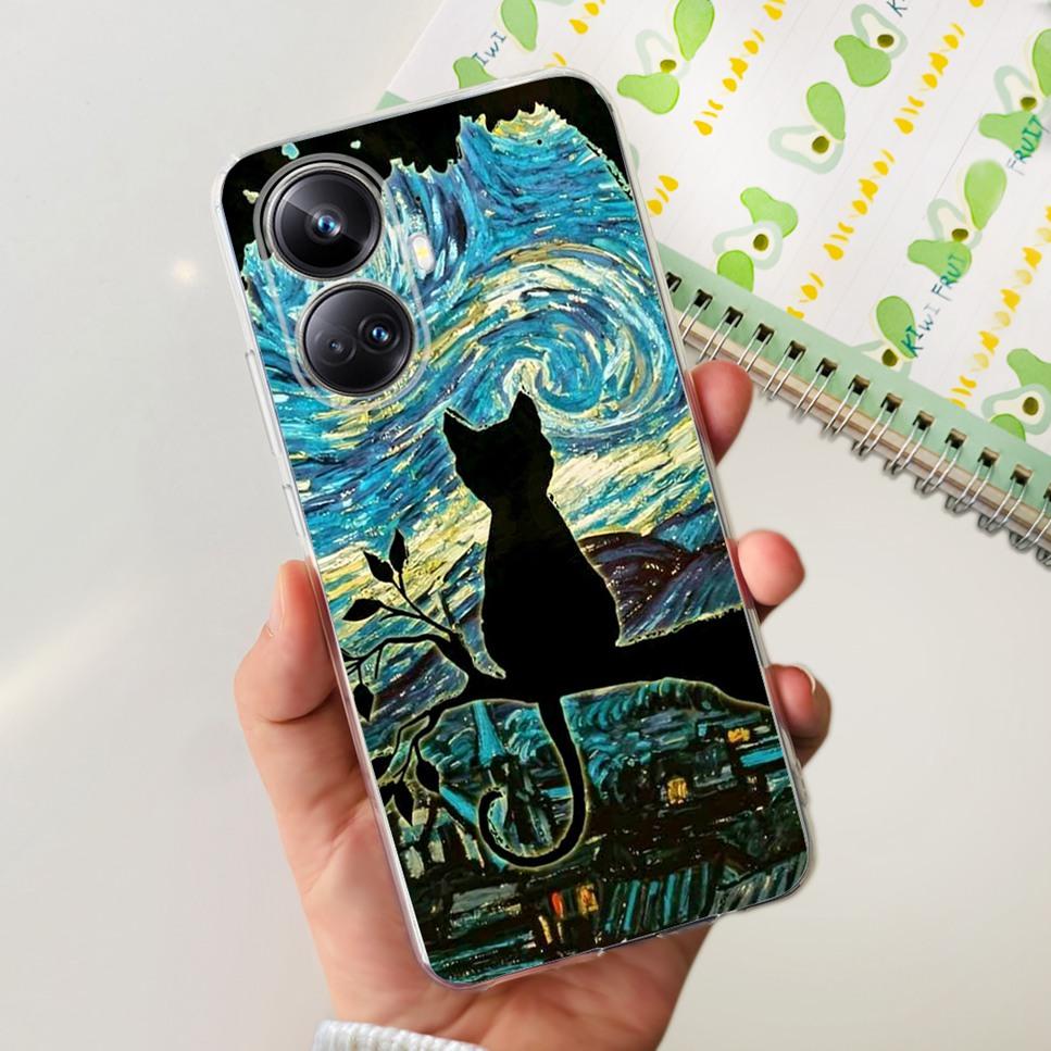 For Realme 10 Pro+ 6.7" RMX3687 Case Cute Cartoon Astronaut Cat Soft Silicon TPU Cover For Realme 10 Pro Plus Bumper Phone Case