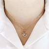 Open Teardrop Pendant Necklace Sparkling Center Stone with Halo Elegant Minimalist Jewelry for Women