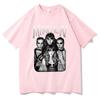 Fashionable Gothic retro mens and womens loose short sleeved casual Tshirt Italian rock band Maneskin world tour Tshirt
