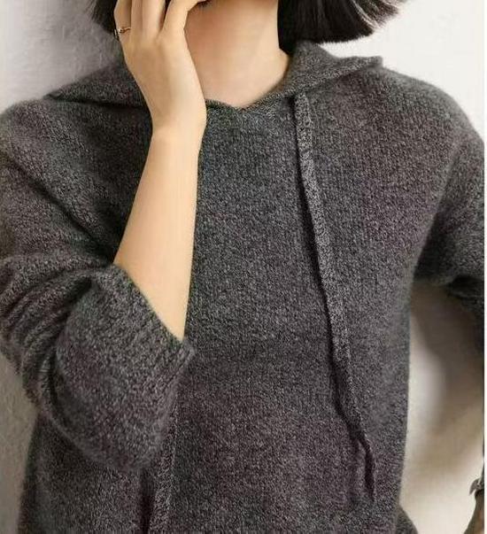 

Женский кашемировый трикотаж с капюшоном Осень/Зима: Однотонный, Свободный крой, Пуловер с длинным рукавом, Универсальный модный свитер. One Size серый