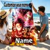 Custom Name Personalized Demon Slayer Print Beach Towel, for Trip Camping Beach Party Home Decor, Birthday Gift for Family & Friends