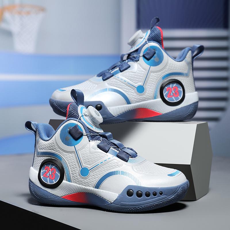 Pantofi de baschet de vară respirabili pentru bărbați cu buton rotativ pentru tineri și studenți