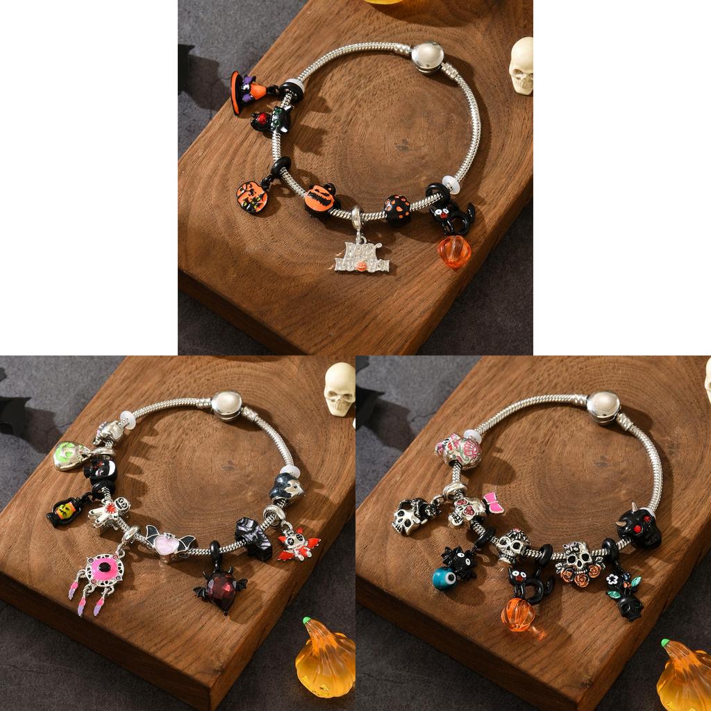 Halloween Ghost Pumpkin Bracelet With Zinc Alloy Unique Design For Women And Men