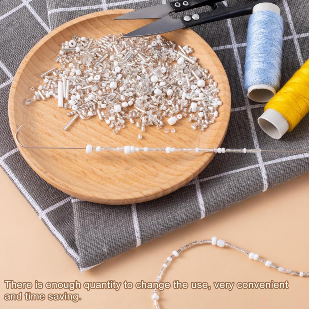 2/5 Pcs Beading Needles Big Eye Curved Stainless Steel Enlarged Eye Bead Spinner Needles DIY Bead Necklace Bracelet Tools