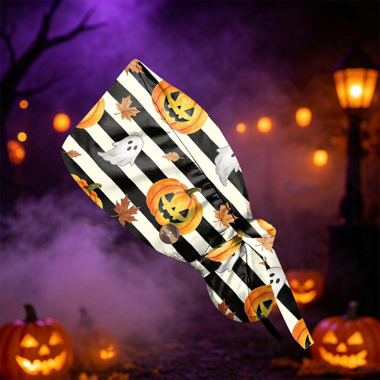 Women s Casual Halloween Printed Work for Ponytail , Shower and Hair Wrap One Size