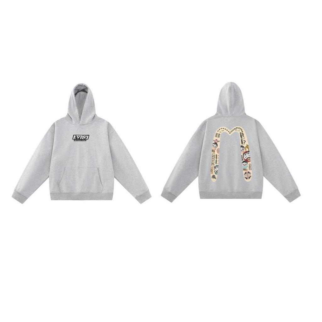 EVISU Fukujin 2025 Spring/Autumn Letter Print Hoodie