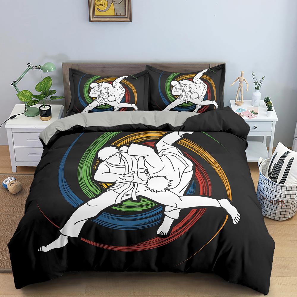 Sport Polyester Duvet Cover Set King Queen Size Bedding Set Sport Player Action on Spin Wheel Graphic Bedclothes Bedroom Decor
