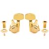 Musiclily Pro L3R3 Locking Tuning Pegs, 18:1 Gear Ratio, Large Hex Buttons, 45° Screws, for Acoustic/Electric Guitars, Gold