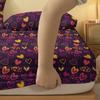 1Pc Ring Heart Cover Pattern Brushed Fitted Sheet, Bedroom Printed Bedspread, Bedding (Not Include Pillowcase)