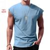 Cross-border 2025 Men's Summer Sleeveless T-shirt - Youth Loose Fit Solid Color Thin Tank Vest