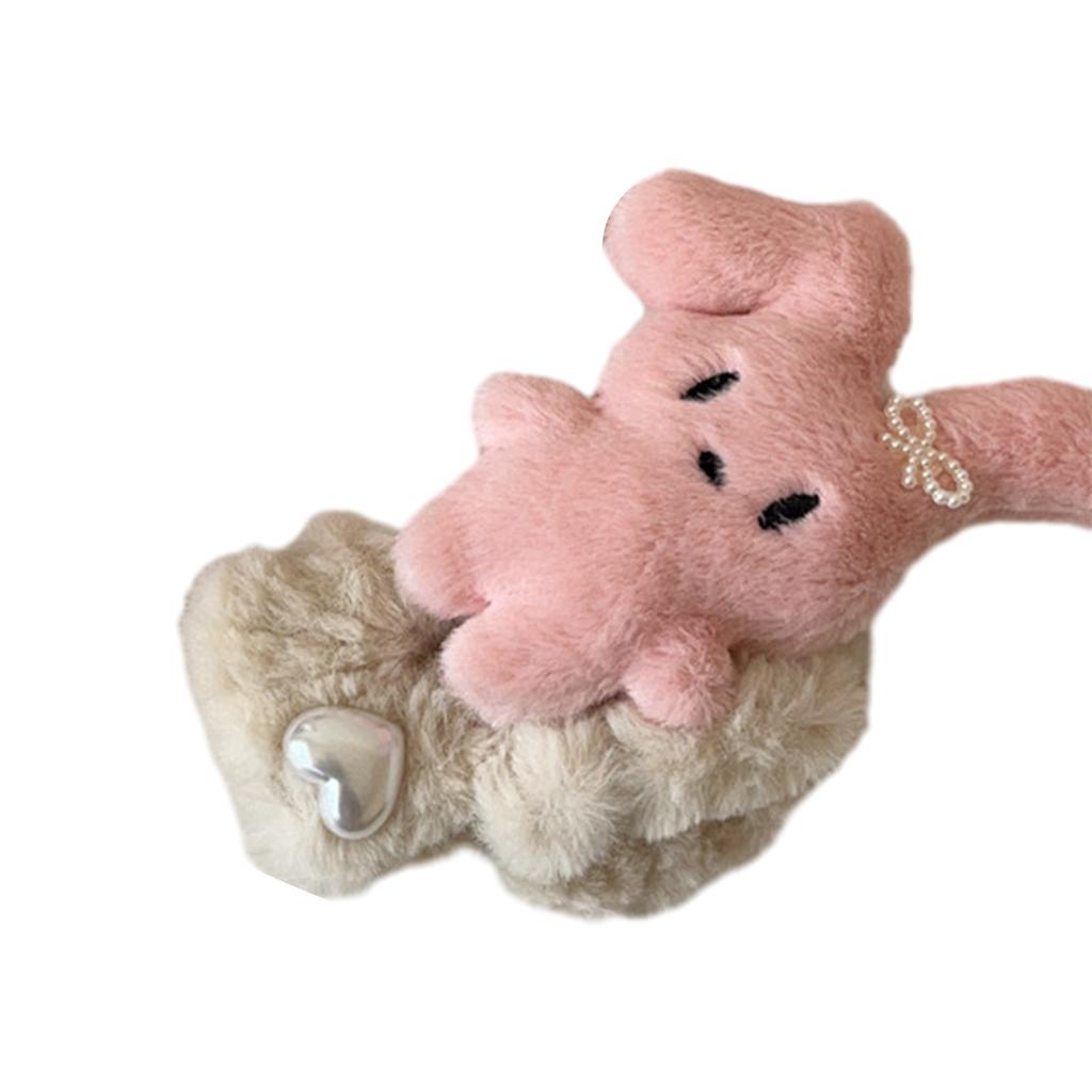 Plush Rabbit Shape Hair Clip/Hair Rope/Hair Claw Christmas Carnival Hair Rope for Woman Teens Taking Photo Non Slip