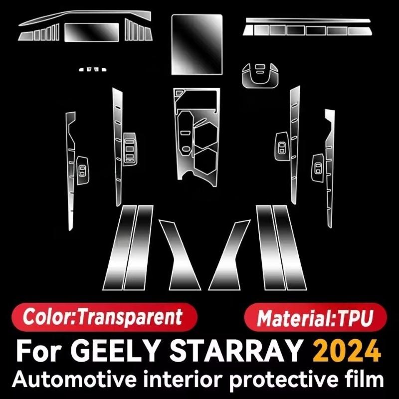 Sticker TPU Film For GEELY STARRAY 2024 Transparent Protective Film Car Interior Central Control Navigation Panel Accessories
