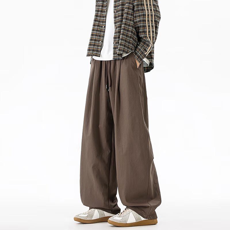 MMOPTOP Men's Japanese Style Loose Fit Curved Workwear Pants