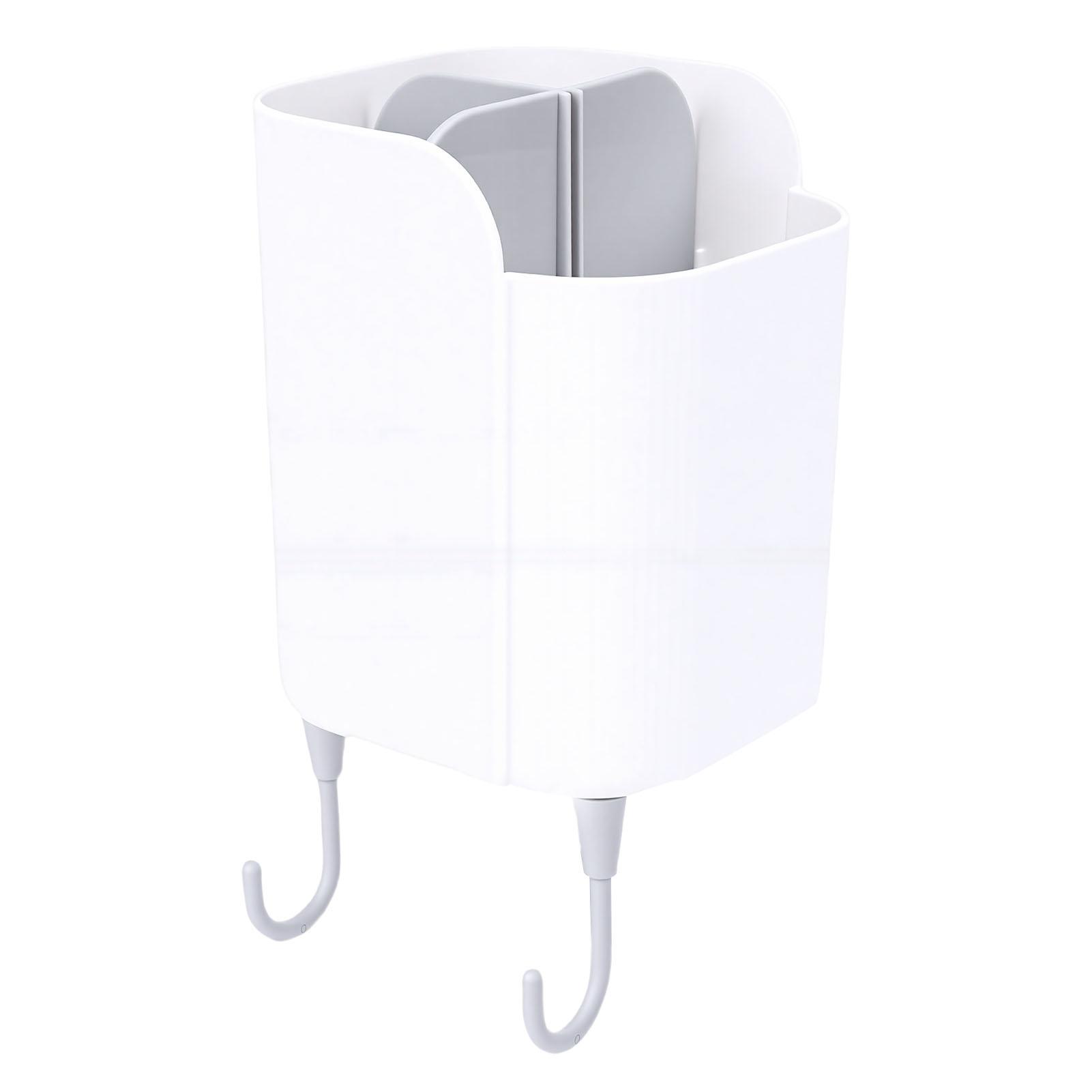 

Wall Mounted Utensil Organizer Holder PP Kitchen Utensil Storage Rack with Detachable Divider Hooks for Cooking Tools