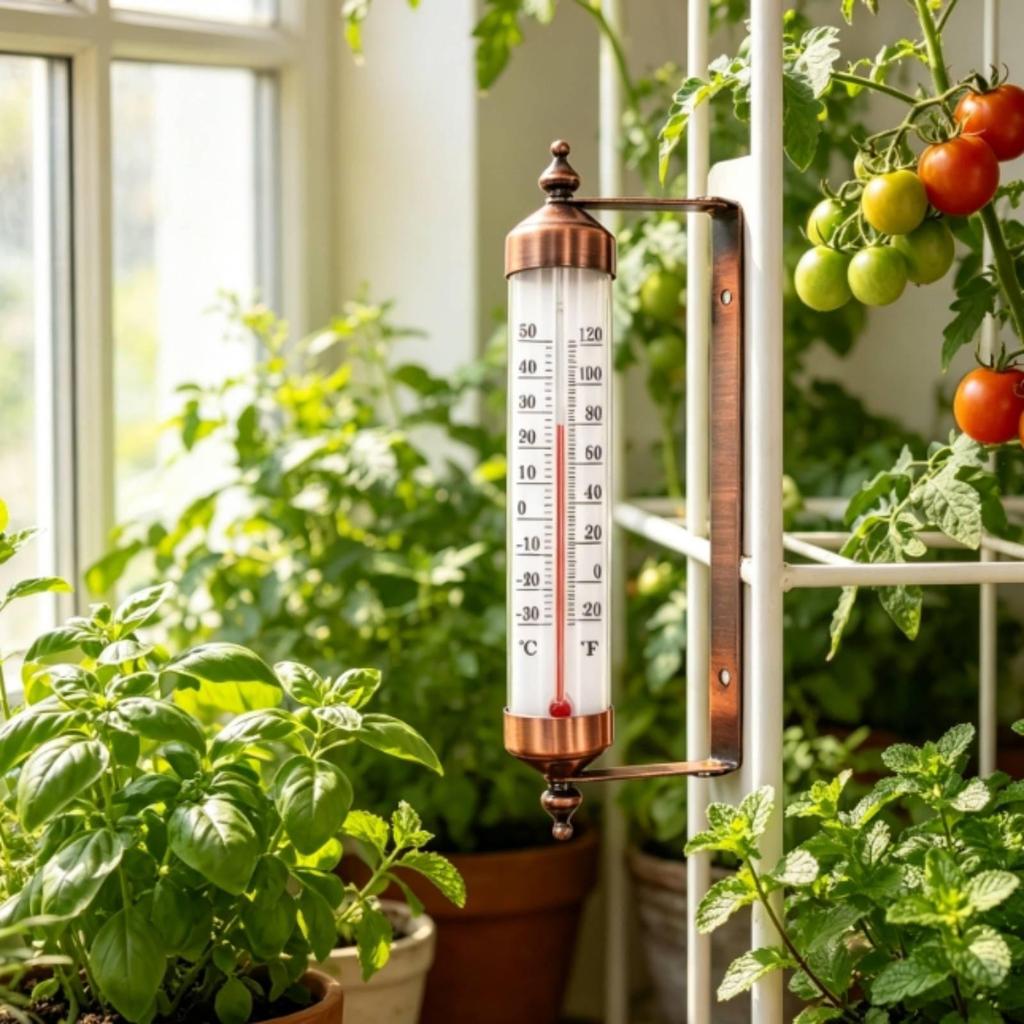 Outdoor Thermometer with Bracket Analog for Greenhouse, Patio