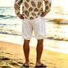 Men's Linen Casual Shorts Side Drawstring Cotton Linen Breathable Beach Pants Summer Lightweight Loose Fit Straight Leg
