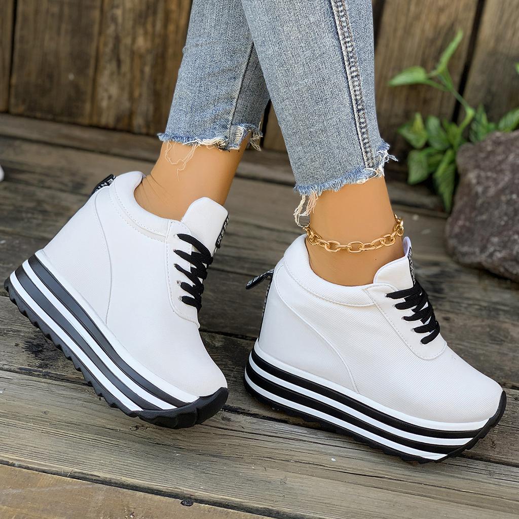 Women Boots 2025 New Thick Bottom Comfortable Shoes Height Increasing Casual Boots Woman Luxury High Heels Chunky Sneakers Women