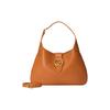 Gucci Aphrodite Series Shiny Gold Tone Double G Logo Zipper Closure Leather Crescent Bag Women Handbags 726274-AAA9F-2316