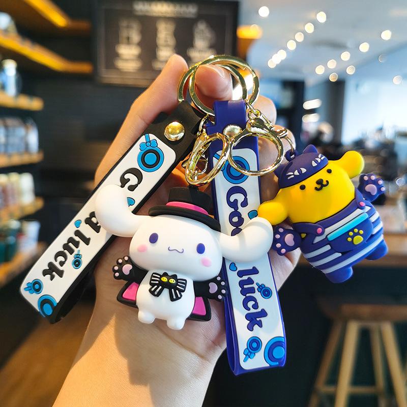 New Cute Cartoon Sanrio Keychain Hello Kitty Doll Kurorami Key Ring Schoolbag Hanging Ring Cute Personalized Gifts Y2k Fashion