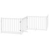 6 Piece Foldable White Dog Gate 480 cm Poplar Wood