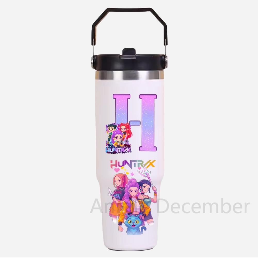 30Oz Anime K-Pop Stainless Steel Vacuum Cup Hot Cold 6-12 Hours Retention Eco Friendly Bpa Free Largeautomotive Holder Flask Kid Gift