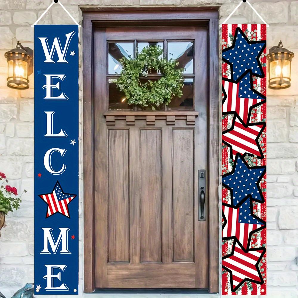 Independence Day Hanging Flag Banner Outdoor Patriotic Decor Family Party Porch Yard Garden Red White Blue USA Flag Decorations
