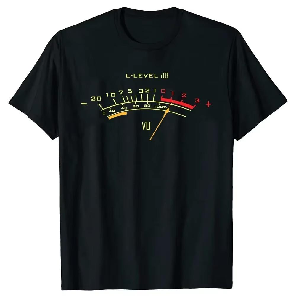 2026 New Vintage VU Meter Sound Engineer Analog Electronic T Shirt Men Audio Engineer Recording Studio Funny Tshits Men Top L