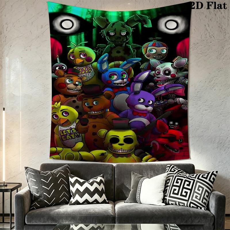 Five Nights Freddy'S Horror Anthology Tapestry Wallmounted Background Cloth Work Of Art Homestay Soft Decoration Tapestry Background Cloth