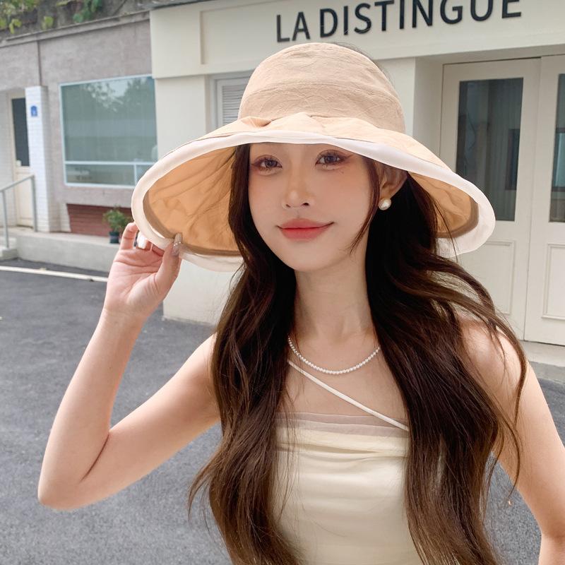 Summer new hat women's versatile empty top hat casual face small sunscreen sun hat UV protection