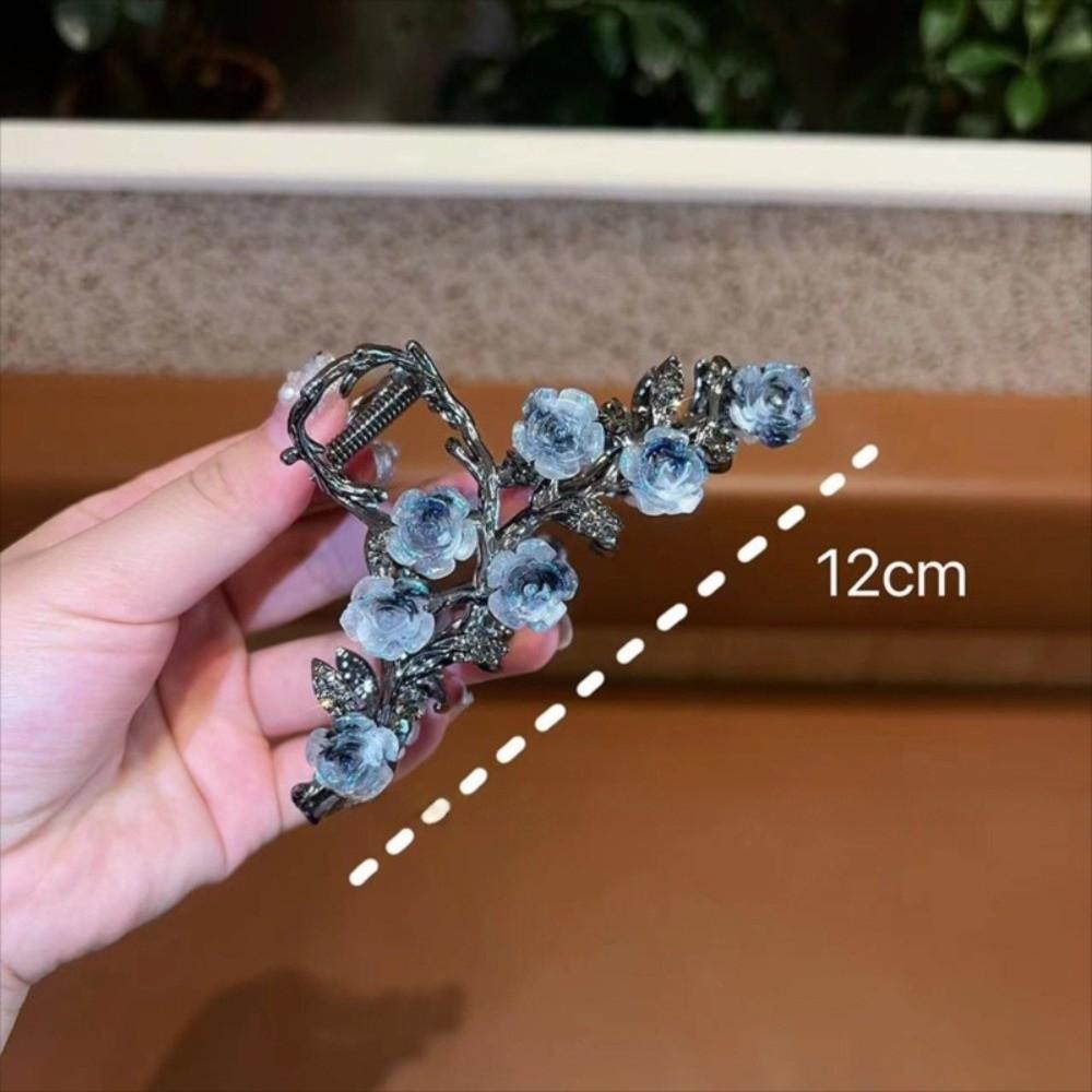 Pearl Tassel Rhinestone Hairpins Red Metal Hairgrip Elegant Rose Hair Claw Clips Hair Accessories