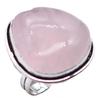 Rose Quartz Natural Gemstone Antique Silver Plated Ring US Size-6 A 384