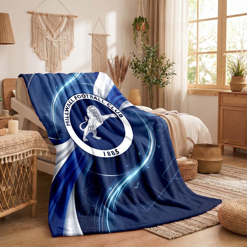 Coperta di Flanella con Stampa del Millwall Football Calda Morbida Plaid da Divano Letto per Casa Ufficio Camera da Letto