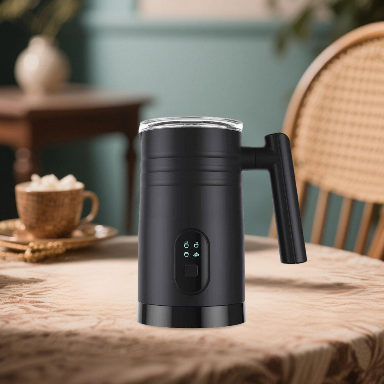 

4 in 1 Milk Frother Cappuccinos Auto Shut Off Soft Foam Maker Large Capacity Black