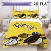 Juego de Ropa de Cama con Estampado de PINGU Funda Nórdica Funda de Almohada Decoración del Hogar Regalo de Cumpleaños (1 funda nórdica + 2 fundas de almohada sin relleno.)